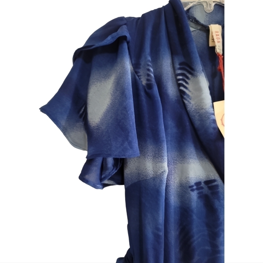 NWT Raga Down The River Wrap Dress in Navy Large Full Wrap Maxi Length Revolve - Picture 4 of 9